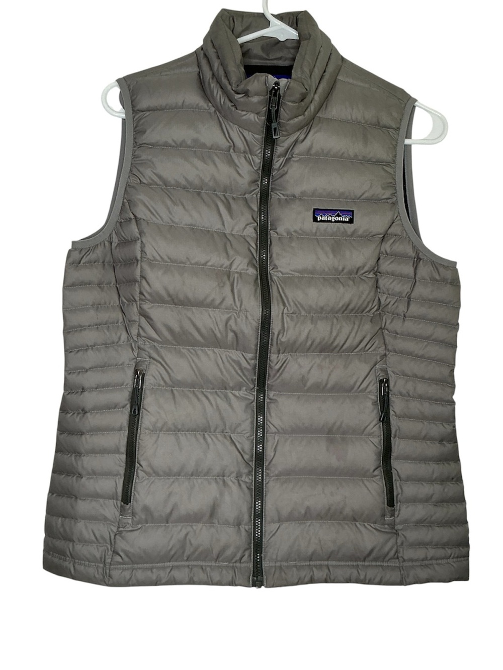 Patagonia Down Quilted Insulated Vest Packable Taupe Gray Size Medium